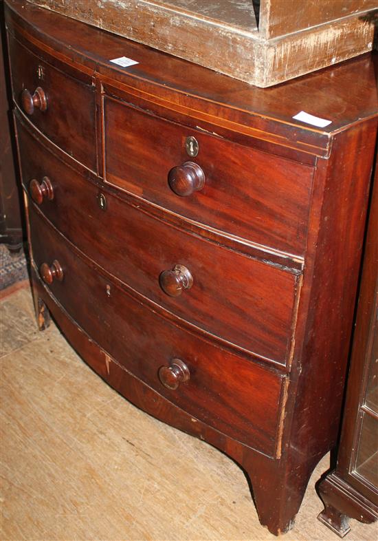 Mahogany bowfront chest of drawers